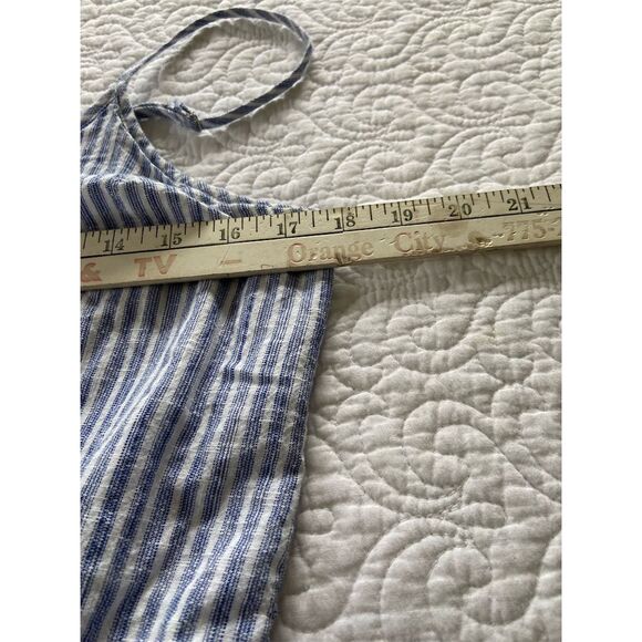 Japna Sundress Blue and White Striped Midi Sleeveless Summer Dress Size Large - Picture 9 of 10